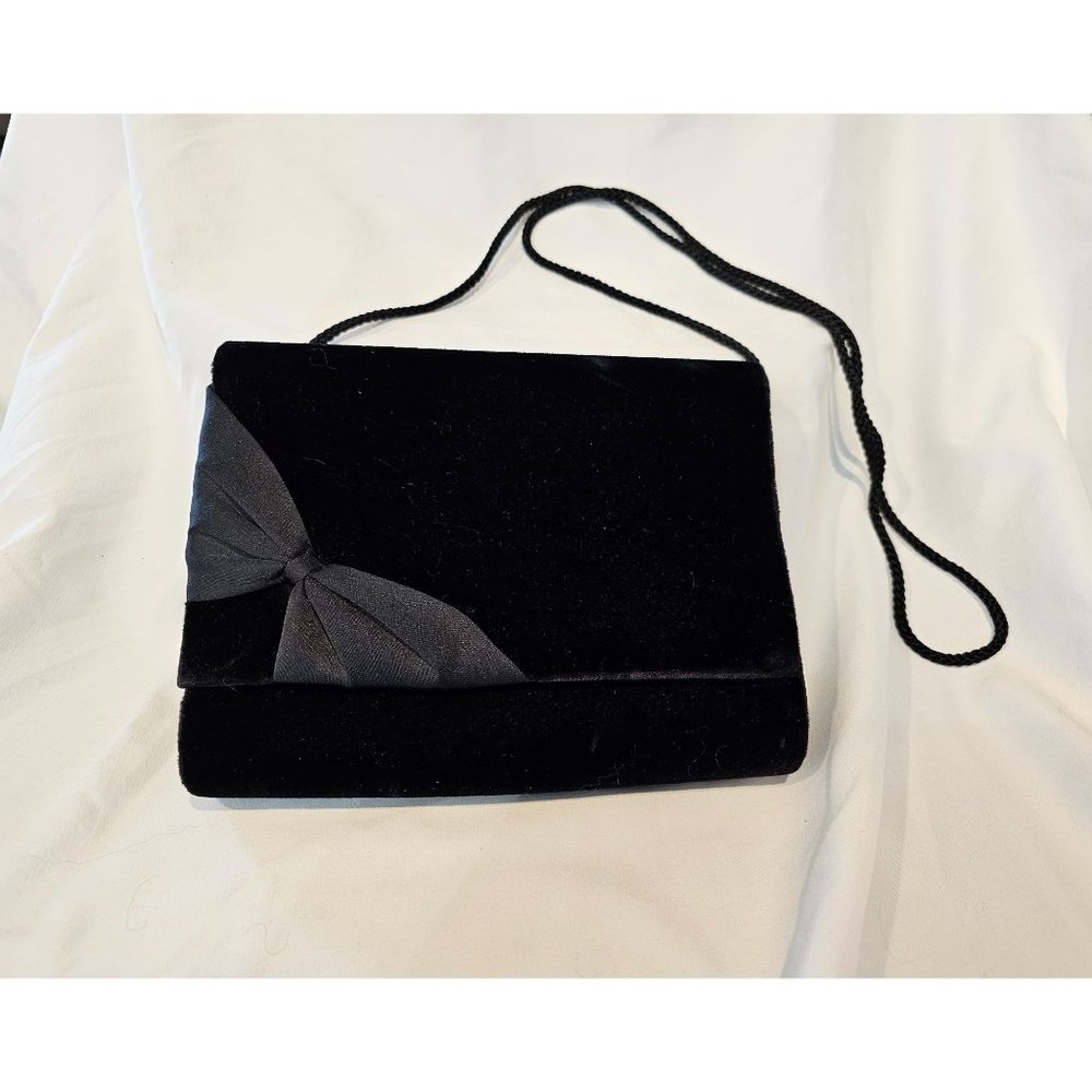 Partners Mervyns Women's Black Satin Lined Suede Shoulder Bag/Purse OS